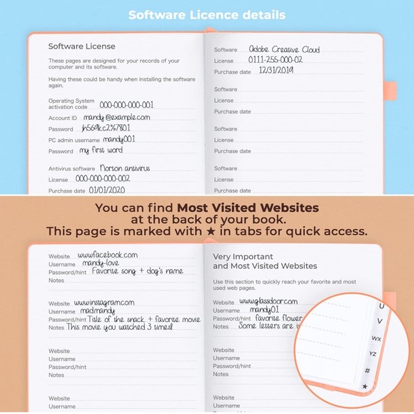 CLEVER FOX INTERNET PASSWORD BOOK NWT - Picture 7 of 7